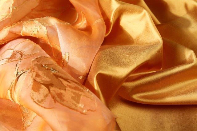 Coordonné organza dévoré et shantung